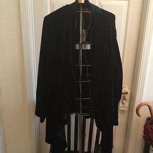 Calvin Klein Stretch Velvet Drape Front Cardigan